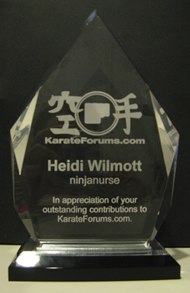 KarateForums.com Award for Heidi