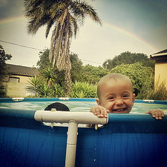 swimming in the rain